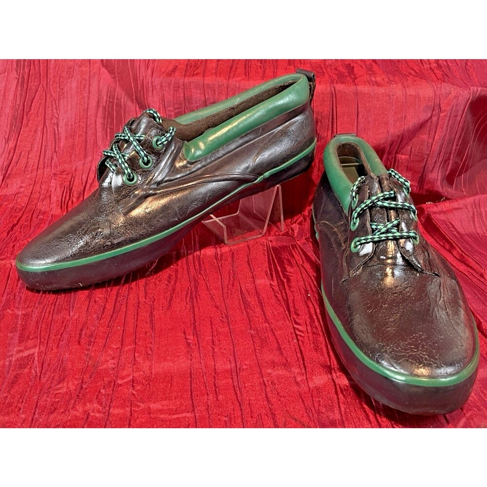 Womens Vntg Sporto Weatherproof Green/Black Gardening Outdoor Shoes sz 9